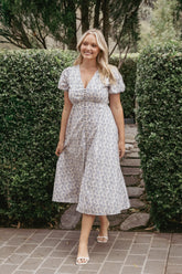 Logen Floral Midi Dress - Parisian Bloom