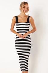 Ledger Midi Dress - Navy Stripe