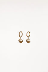 Joree Heart Hoop Earrings - Gold