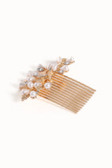 Madelaine Hair Comb - Gold/Pearl