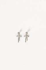 Elena Bow Earrings - Silver