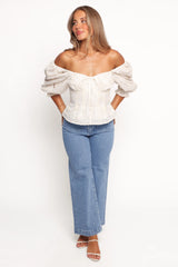 Mairead Eyelet Top - Cream