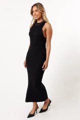 Liam Knit Midi Dress - Black