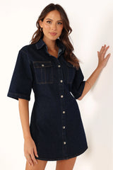 Hailey Denim Mini Dress - Dark