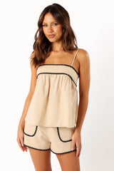 Lila Short Set - Cream Black