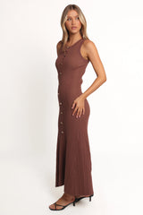 Lyon Maxi Knit Dress - Chocolate Brown