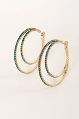 Dancer Double Hoop Earrings - Green