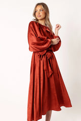 Lexie Long Sleeve Midi Dress - Bronze