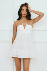 Styled For Sunsets Halter Mini Dress White