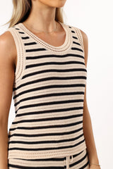 Cherie Knit Top - Sand Black