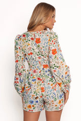 Irisa Long Sleeve Romper - Garden Floral