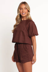 Chelsey Linen Set - Chocolate Brown