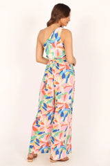 Belinda One Shoulder Jumpsuit - Floral