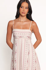 Amaris Maxi Dress - Ivory Mauve Floral