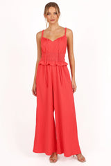 Camry Jumpsuit - Coral Red