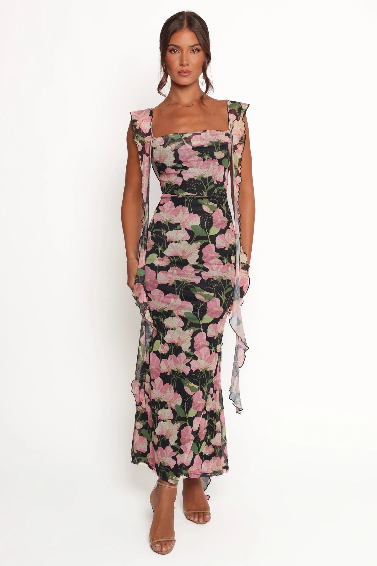 Chiara Maxi Dress - Black Floral