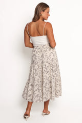 Lennon Maxi Skirt - Brown Ivory