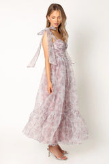 Floret Midi Dress - Dark Purple