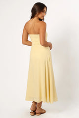 Kenna Strapless Maxi Dress - Butter Yellow