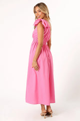 Kailey One Shoulder Maxi Dress - Hot Pink