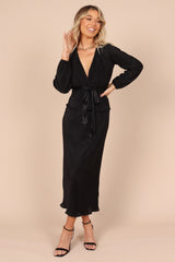 Minelli Pleat Midi Skirt - Black