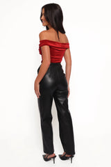 Jackson Faux Leather Pant - Black