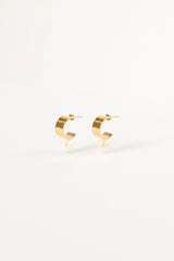 Callie Pearl Hoop Earrings - Gold