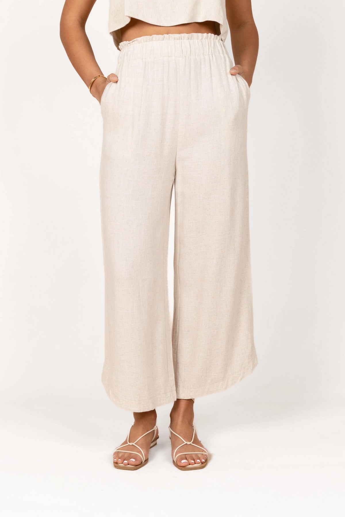 Eleanor High Waisted Pants - Beige