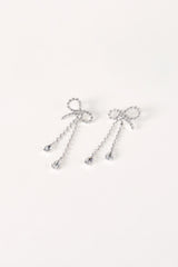 Ainsley Bow Earrings - Silver