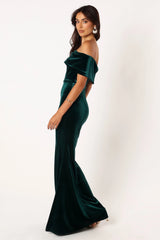 Adair Off Shoulder Maxi Dress - Emerald Green