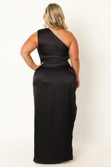 Nadia One Shoulder Maxi Dress - Black