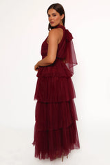 Frances Halterneck Maxi Dress - Wine