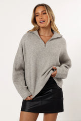Miranda Knit Sweater - Grey