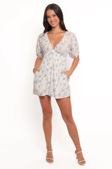 Ashio Romper - Blue Floral