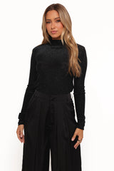 Lovie Turtleneck Top - Black