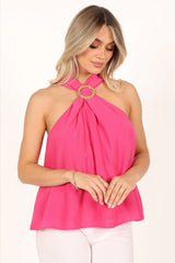 Jilly Halter Top - Hot Pink