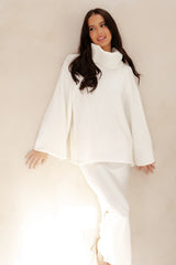 Bindy Cowlneck Knit Sweater - White