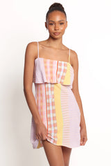 Junia Mini Dress - Pink Plaid