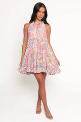Bellamy Halterneck Mini Dress - Dreamy Bloom