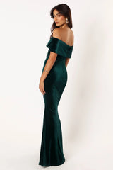 Adair Off Shoulder Maxi Dress - Emerald Green
