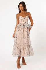 Kennie Midi Dress - Pink Floral