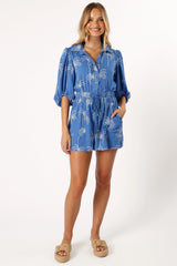 Gina Romper - Blue Print