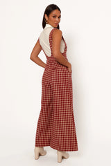 Jackson Jumpsuit - Dark Red Houndstooth
