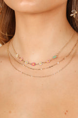 Ellody Flower Necklace Set - Gold