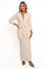 Charmelle Boucle Knit Cardigan Top - White