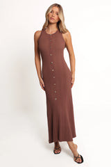 Lyon Maxi Knit Dress - Chocolate Brown