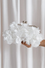 Mon Amour Floral Clutch - White