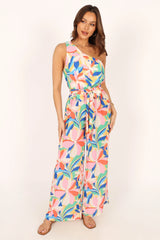 Belinda One Shoulder Jumpsuit - Floral