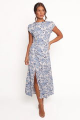Lisbeth Midi Dress - Blue Floral