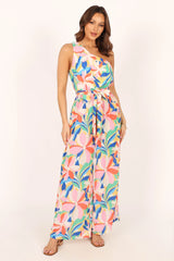 Belinda One Shoulder Jumpsuit - Floral